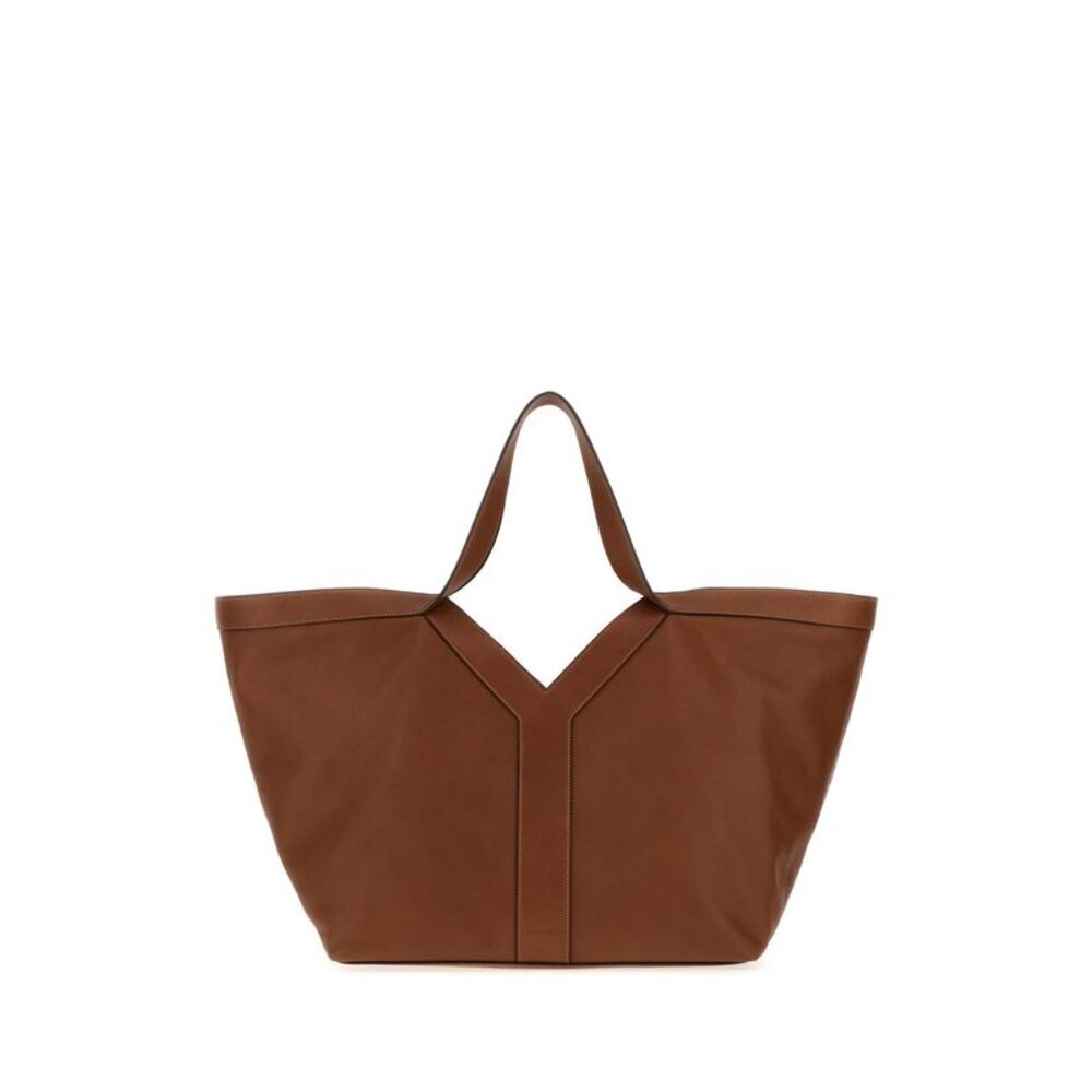 Saint Laurent Women Brown Leather Y Shopping Bag